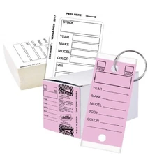 Versa-Tags 250 Key Tags PLUS 100 Kleer-Bak Window Stock Stickers White-Purple