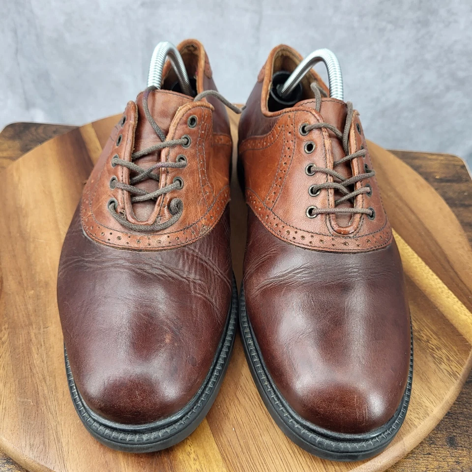 Zapatos Oxford Bert Pulitzer para Hombres 10.5 M Cuero Marrón Con Cordones Puntera Zapatos de Vestir Foto 4 de 4