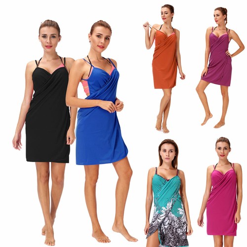 Womens Bikini Cover Up Spaghetti Strap Backless Beach Dress Swimwear Loose Sun - Picture 3 of 34