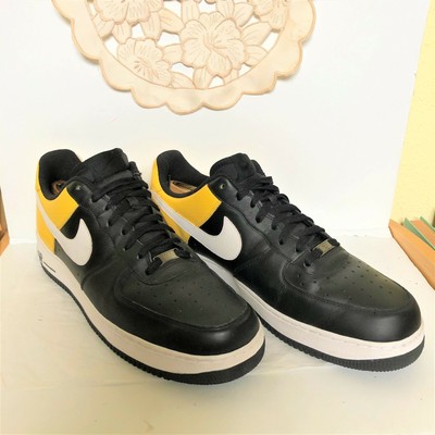 white and yellow air force ones