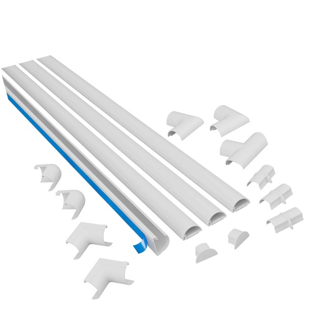 DLine White Medium Cord Cover Kit, 13FT SelfAdhesive