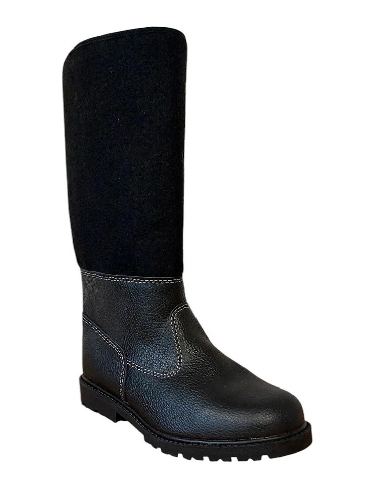 warme Filzstiefel aus Leder und Wollfilz, rutschfeste Thermosohle - Bild 2 von 4