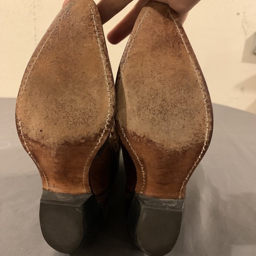 Stivali da cowboy vintage Code West da donna in pelle marrone 5,5 m ricamati made in USA - Foto 5 di 8