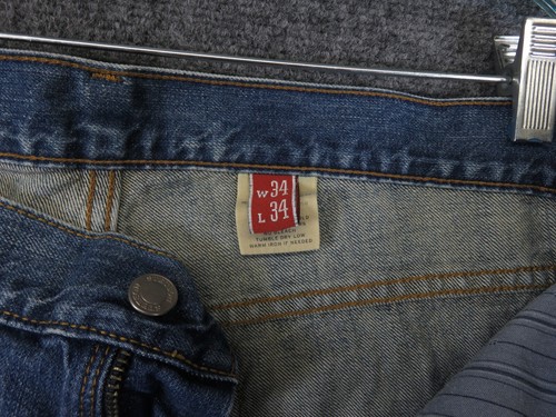 John B Stetson Herren Jeans Etikett 34x28,5 Blau Denim LESEN: Beine wurden gesäumt - Bild 14 von 18