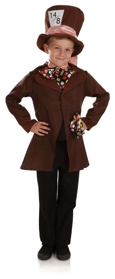 Kids Mad Hatter Costume S - XL Boys Alice in Wonderland Outfit Halloween - Image 2 of 4
