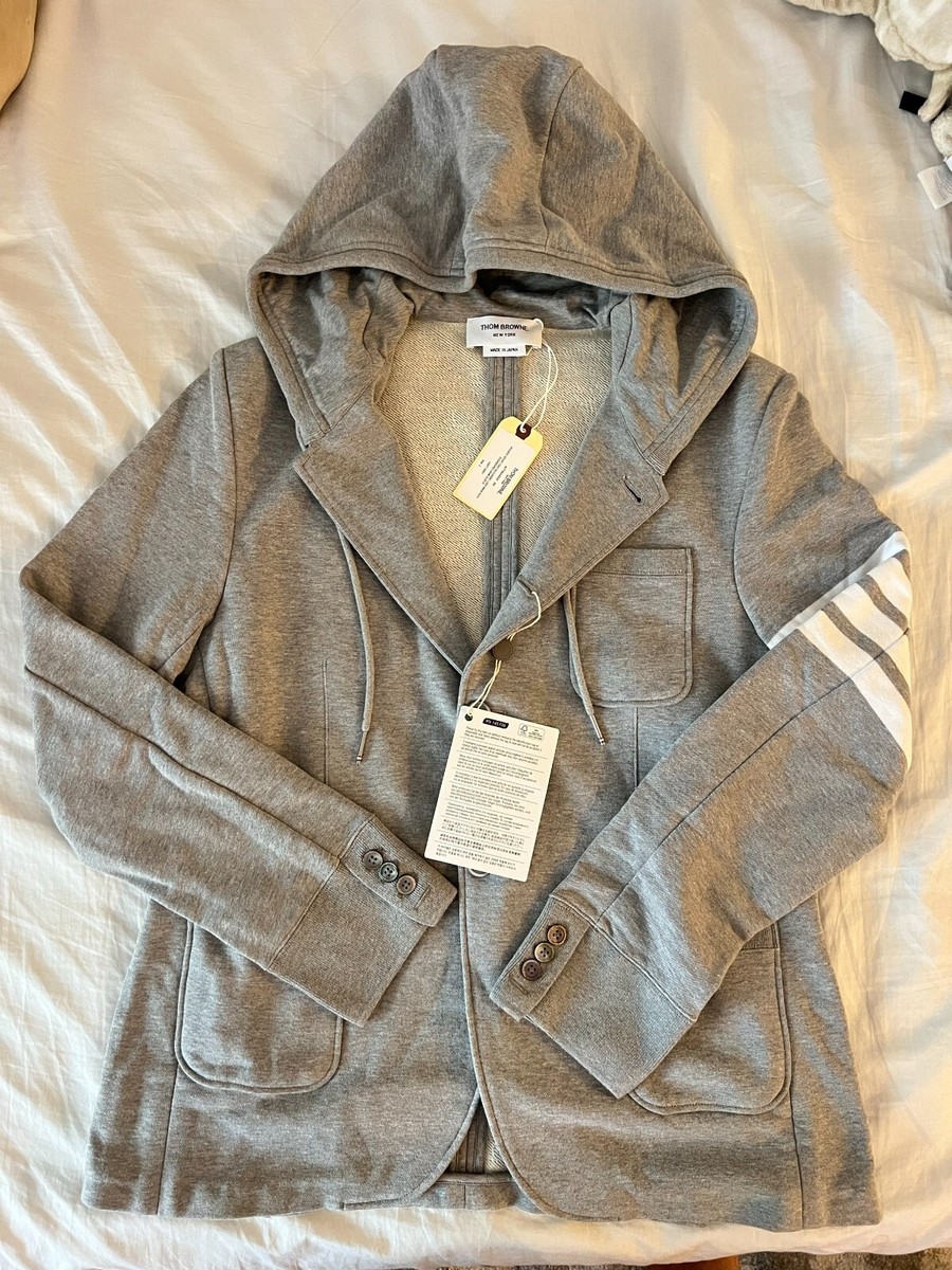 Band New Thom Browne Hooded Sport Coat w/ Engineered 4 Bar