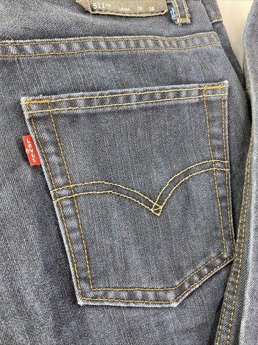 Levis Boys 511 Jeans Slim Red Tag Dark Denim Wash Zipper Size 16 reg 28x28 - 第 2/8 張圖片