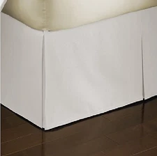 Split Corner Tailored Bed Skirt Solid White 650 TC Cotton All Size Drop Length