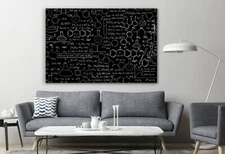 Equations and Formulas Chemistry Science Canvas Decor Art Print Room Painting