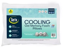 Gel Memory Foam Pillows (Set of 2) Standard 20”x26” Cooling Technology