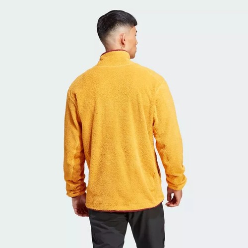 NEW adidas MENS XL Terrex XPLORIC High-Pile-Fleece Pullover IB1138 POLAR YELLOW - Picture 6 of 10