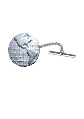 Planet Erde Globus ft190 3 cm Krawattennadel mit Kette aus englischem Zinn 