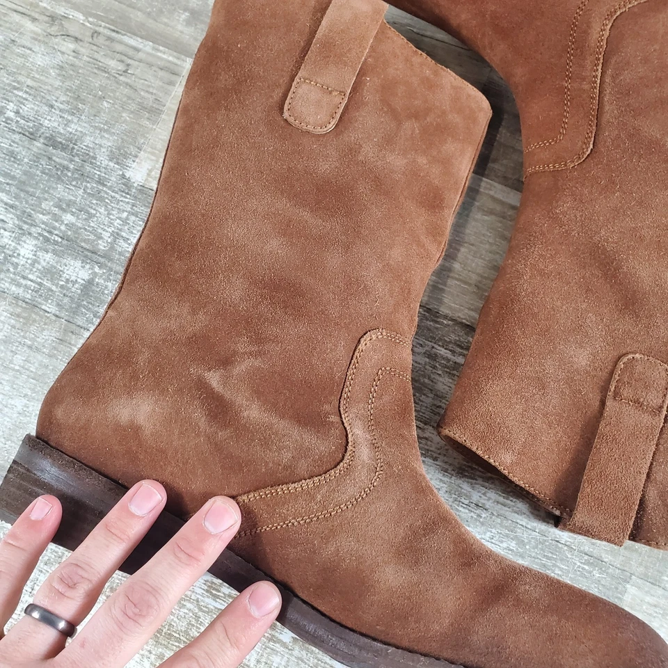 Bota vaquera Free People Easton Equestrian para mujer talla 11 marrón gamuza Foto 2 de 4