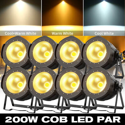 8STK 200W COB LED Par DMX Audience  Theaterstrahler 2in1 Kalt/Warmweiß Show Club