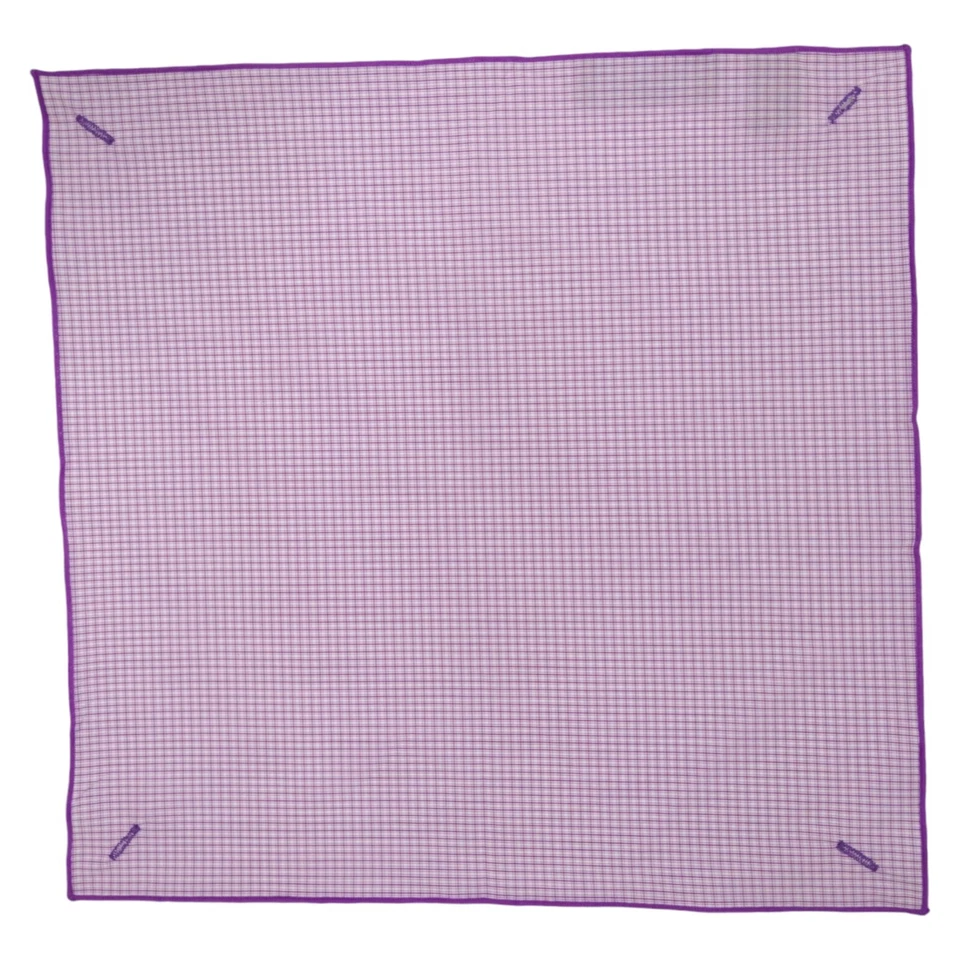 Pañuelo cuadrado de bolsillo ALARA para hombre lavanda púrpura cuadros algodón pañuelo 12,5" Foto 2 de 4