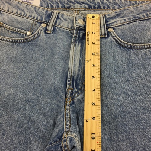 H&M Cropped Regular Tapered Leg Jeans Size 31/32 Womens Light Blue Wash Denim - Foto 7 di 7