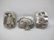 (3) VTG PRIMATIVE METAL COOKIE CUTTERS BIRD THEMED UNBRANDED