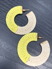 colorful yellow white hoop Boho Bohemian Large Pierced Earrings Jewelry 2  