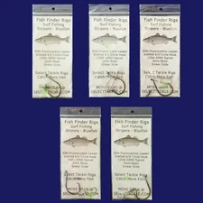 5 Fish Finder Rigs. Fluorocarbon Leader. Stripers Bluefish. For Beach Boat Pier