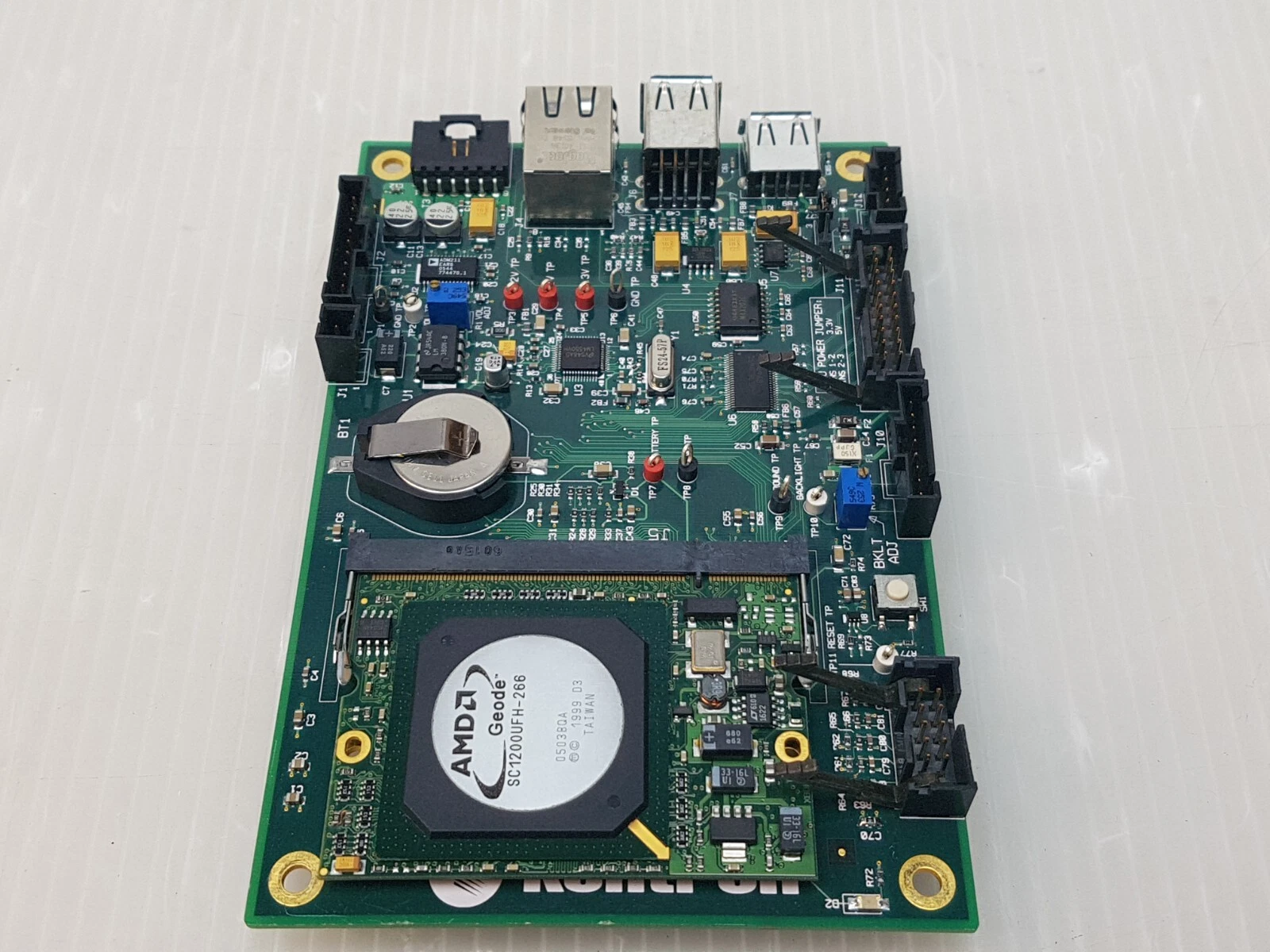 SP-0026141 Kontron board seen from the I/O end, SC1200 module at bottom