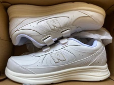 NWB New Balance Men's White Hook & Loop Walking Shoes Size 9 D MW577VW Medium