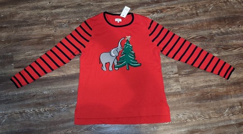 NWT Crown \u0026 Ivy Red Intarasia Christmas 