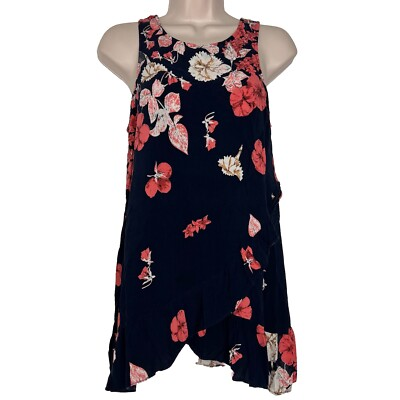 #ad #ad Entro Tank Top Women#x27;s Small Lightweight Floral Rayon $16.99