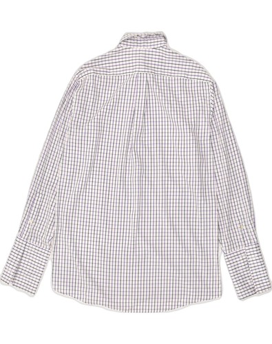 MICHAEL KORS Mens Formal Shirt Size 15 1/2 Medium White Check Cotton AD14 - Picture 2 of 3
