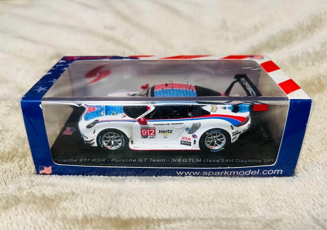ミニカー PORSCHE 911 AT DAYTONA 1/43 1/43 Spark Porsche 911 RSR GTLM 24h Daytona #912 White Blue