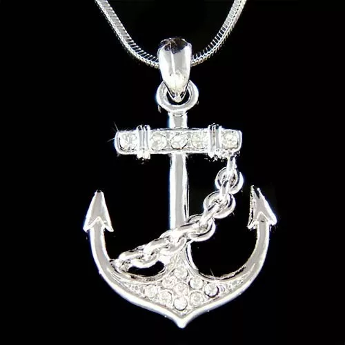ANCHOR made with Swarovski Crystal Nautical YACHT CLUB Marine Boat