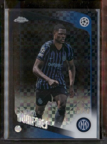 2025-26 Topps Chrome UEFA Club #145 Denzel Dumfries Black X-Fractor #/10
