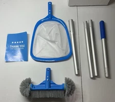 TidyMister Pool Cleaning Kit Full Set - 7 Pieces Pool Nylon Net Brush Broom