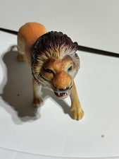 Male Lion Toy Figure Jungle Animal Rubber Hollow Figurine