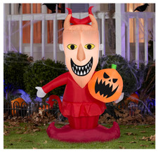 4' Halloween LED Inflatable Nightmare Before Christmas Lock w/ Mask Yard Decor
