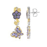 Cavill Tansanit Ohrringe Damen 925 Silber Schmetterling Blau Lila 2,5Ct