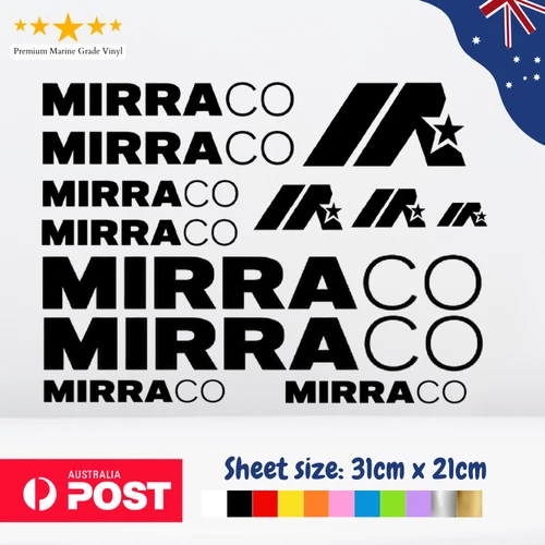MIRRA CO Vinyl Decals Stickers Sheet Bike Frame Bicycle MIRRACO