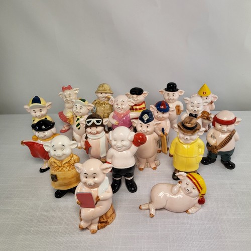 Danbury Mint Piggies Collection Of 18 Figures Porcelain Vintage 80's Collectable - 第 1/16 張圖片