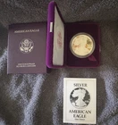 1990-S Proof American Silver Eagle 1 oz .999 Silver Coin w/ Box & COA OGP