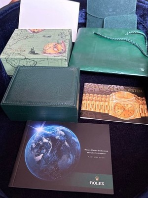 Rolex Watch Box Green Leather Outer Case Booklet Bag 11.00.01 Authentic