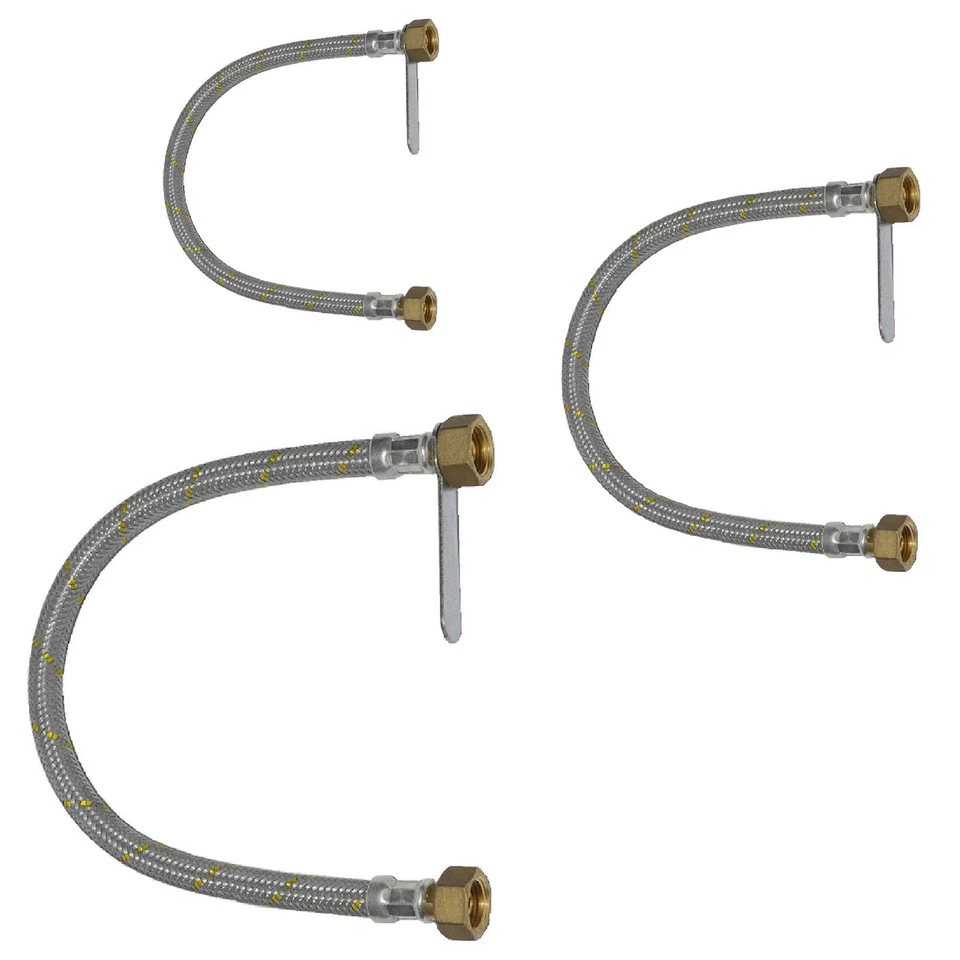 AMAFLEX Tubo Flessibile acciaio inox centralina e mini centralina gas + misure FF 1/2"