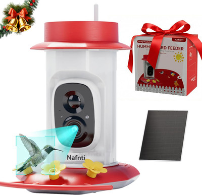 Solar Hummingbird Feeder with 2K Camera & Smart AI Bird Recognition