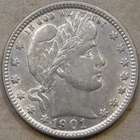 1901 Barber Quarter 25c XF/AU as Pictured L3-3