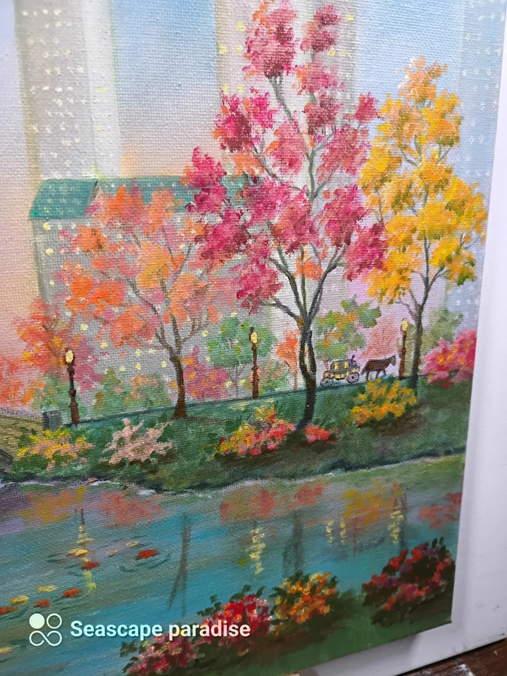 Искусство 12»/12» оригинальная картина маслом, осень в Нью-Йорке. Центральный парк - Изображение 4 из 4