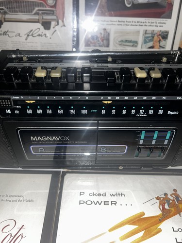 Reproductor de cassette Magnavox D8197 vintage Boombox Works - Imagen 4 de 17