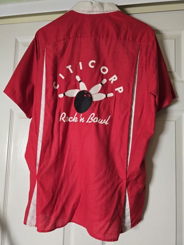 Vintage 60s Bowling Jersey CitiCorp Rock N'Bowl Size XL Citi Bank King Louie