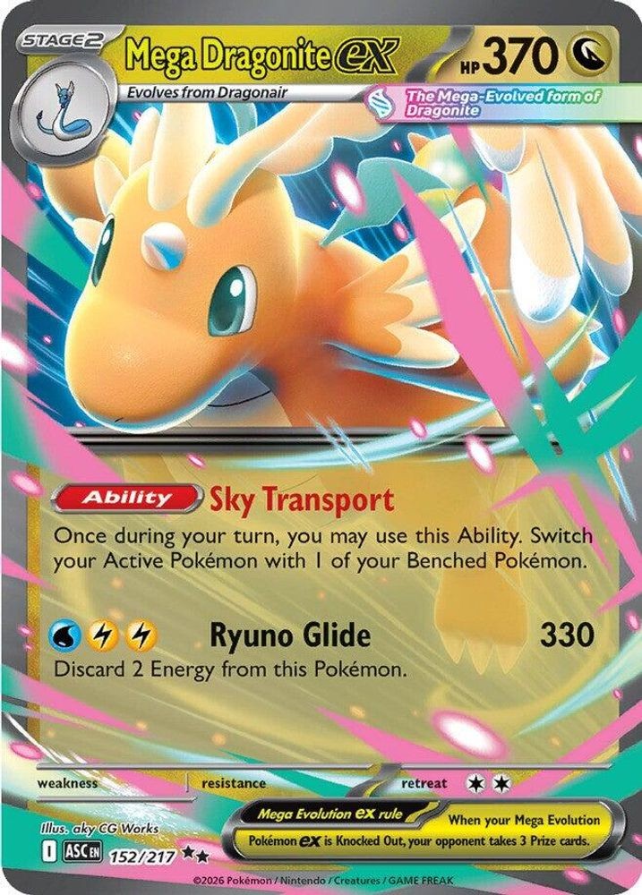 Mega Dragonite ex 152/217 Double Rare Ascended Heroes Pokemon Holo Near Mint