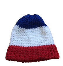 USA Knit Beanie Hat One Size Striped Unisex Winter Preppy Countries America