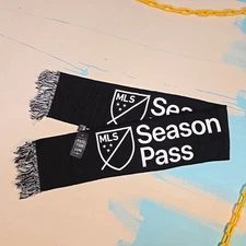 MLS Season Pass Apple TV Scarf Ruffneck Black White Acrylic Fringe Licensed 2025