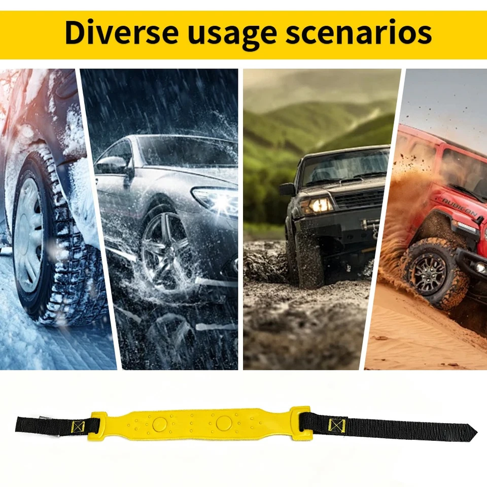10PCS Anti Slip Tire Chains Snow Chain for Car Pickup Truck SUV ATV 165mm-295mm Foto 3 de 4