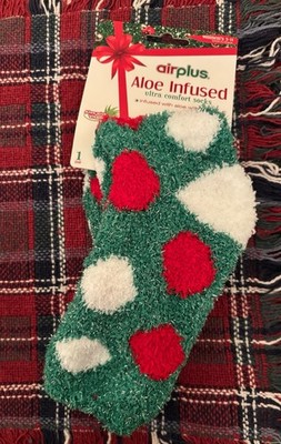 Airplus Aloe Infused Socks White Green and Red